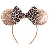 Leopard Mouse Ears Headband For Women - Princess Dress Hair Accessory And Park Decoration (Rose Gold)