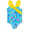 Baby Shark Toddler, Baby-Girls Swimwear Crossover One Piece Bathing Suit, 2T, Blue