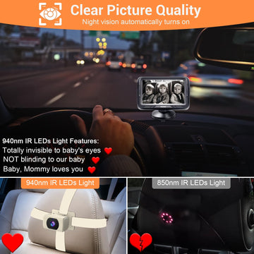 Rohent Beige Baby Car Camera - 1080P Hd, 360? Adjustable, Night Vision, 150? Wide-Angle Lens, Easy Installation, Perfect Match F