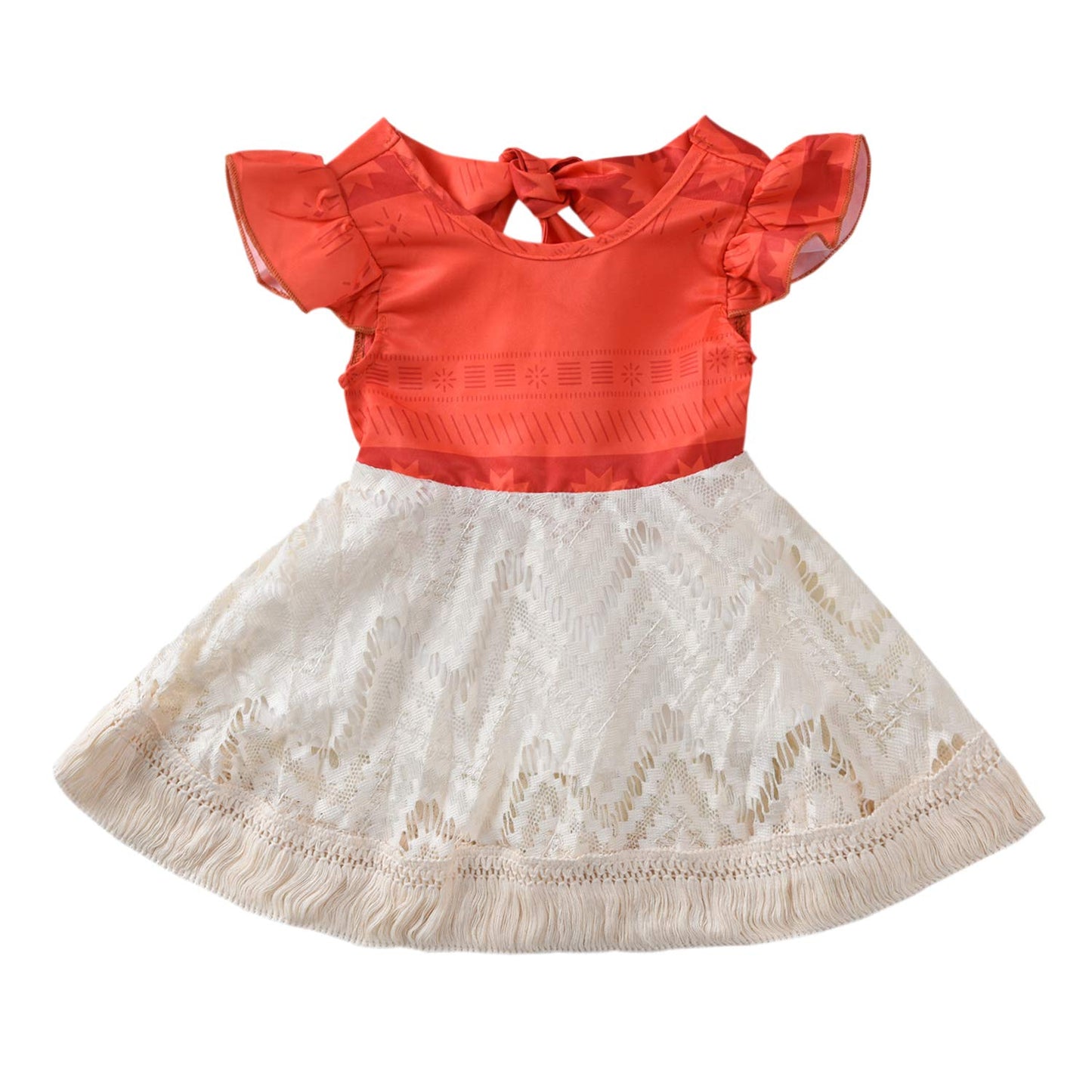 Baby Girl Moana Fancy Dress Romper Sister Matching Ruffle Lace Outfits Costume (4-5 Years, Dress)