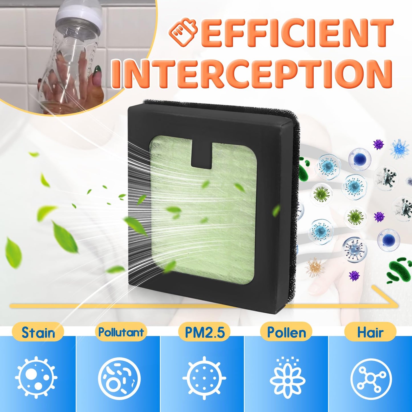 6Pack Hepa Filter Replacement Compatible With Baby Brezza Bottle Dryer Advanced And Baby Brezza Bottle Washer Pro