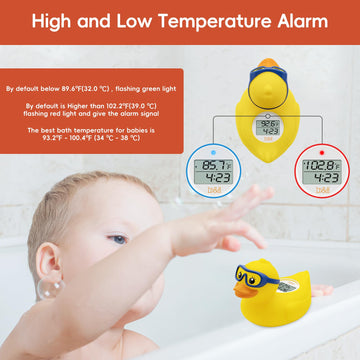 B&H Baby Bath Thermometer And Room Thermometer - Upgraded Sensor, The Infant Tub Water Temperature Thermometer Floating Toy Safe