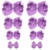 Oaoleer 8Pcs Hair Bows For Girls Purple Grosgrain Ribbon Boutique Bow Alligator Clips Hair Accessories For Toddlers Little Girls