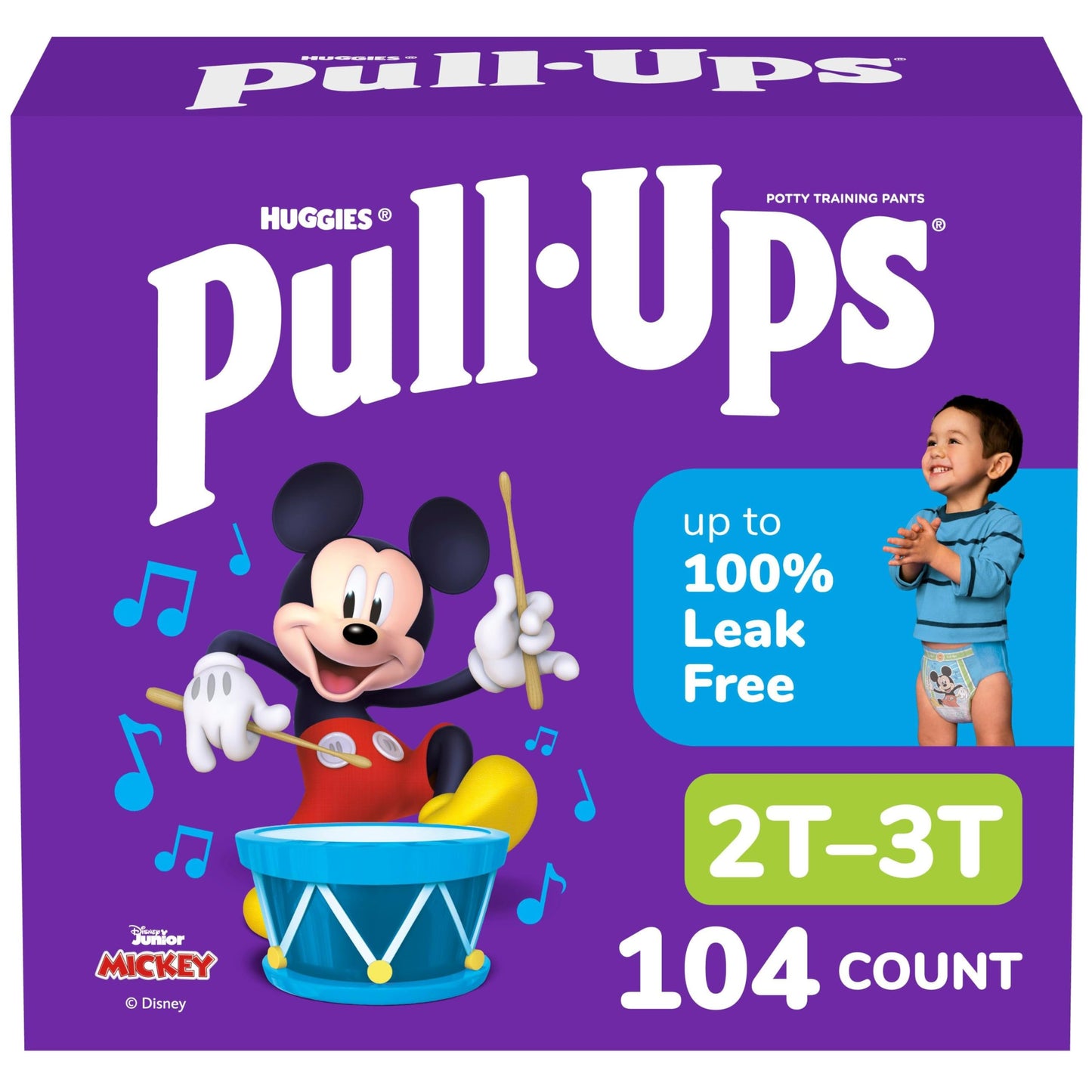 Pull-Ups Boys Potty Training Pants, Size 2T-3T Training Underwear (16-34 lbs), 104 Count