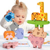 Montessori Toys for 2 3 4 Year Old, 10pcs Wooden Animal Blocks Sorting & Stacking Toys for 2-4 Year Old Toddlers Girl Boy Gifts,
