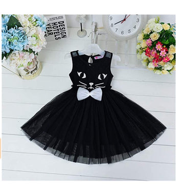 Kids Girl Halloween Dress Black Cat Dress Fancy Holiday Party Dresses 4T