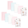 Hudson Baby Unisex Baby Cotton Flannel Burp Cloths, Pink Enchanted Forest, One Size