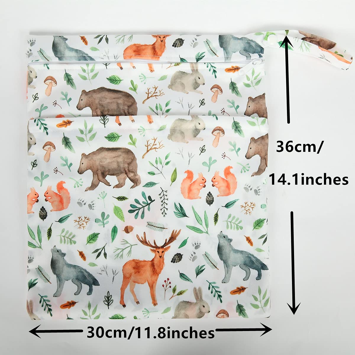 Medium Wet Dry Bag Baby Cloth Diaper Nappy Insert Bag Reusable Washable (Whales Stars)