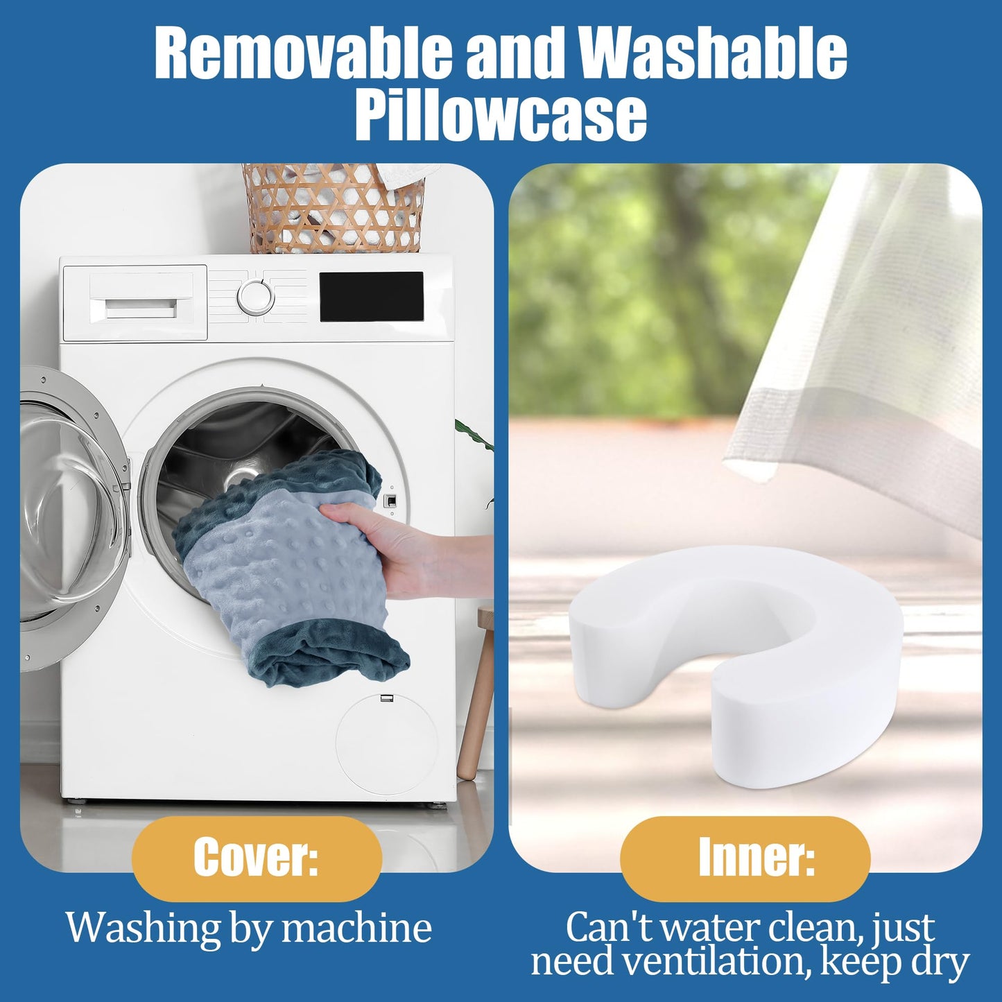 Mabozoo Baby Sit Up Pillow, Foam Floor Seat Support For Balance, Soft Infant Sitting Ring For Babies, Toddlers (Blue)