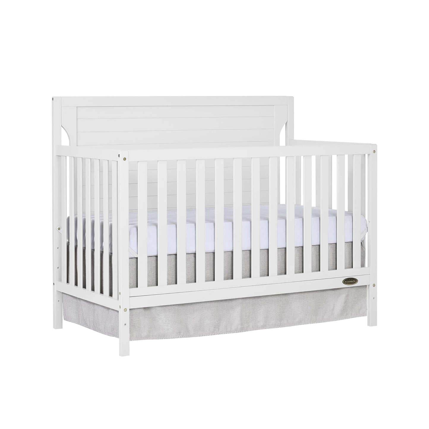Dream On Me Cape Cod 5-In-1 Convertible Crib In White, Greenguard Gold Certified, 55X30X44.5 Inch (Pack Of 1)