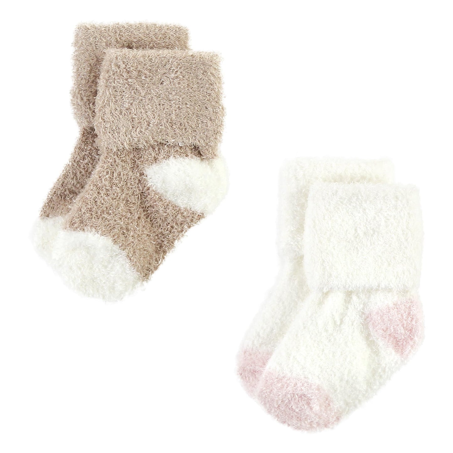 Hudson Baby Unisex Baby Cotton Rich Newborn And Terry Socks, Mauve Mint Dot, 12-24 Months