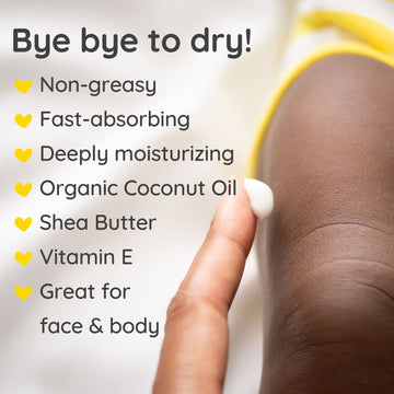 Bubbsi Whipped Coconut Oil Baby Lotion For Eczema, Dry Skin, Baby Acne, Kp | Organic Coconut Oil, Shea Butter, Vitamin E | Light