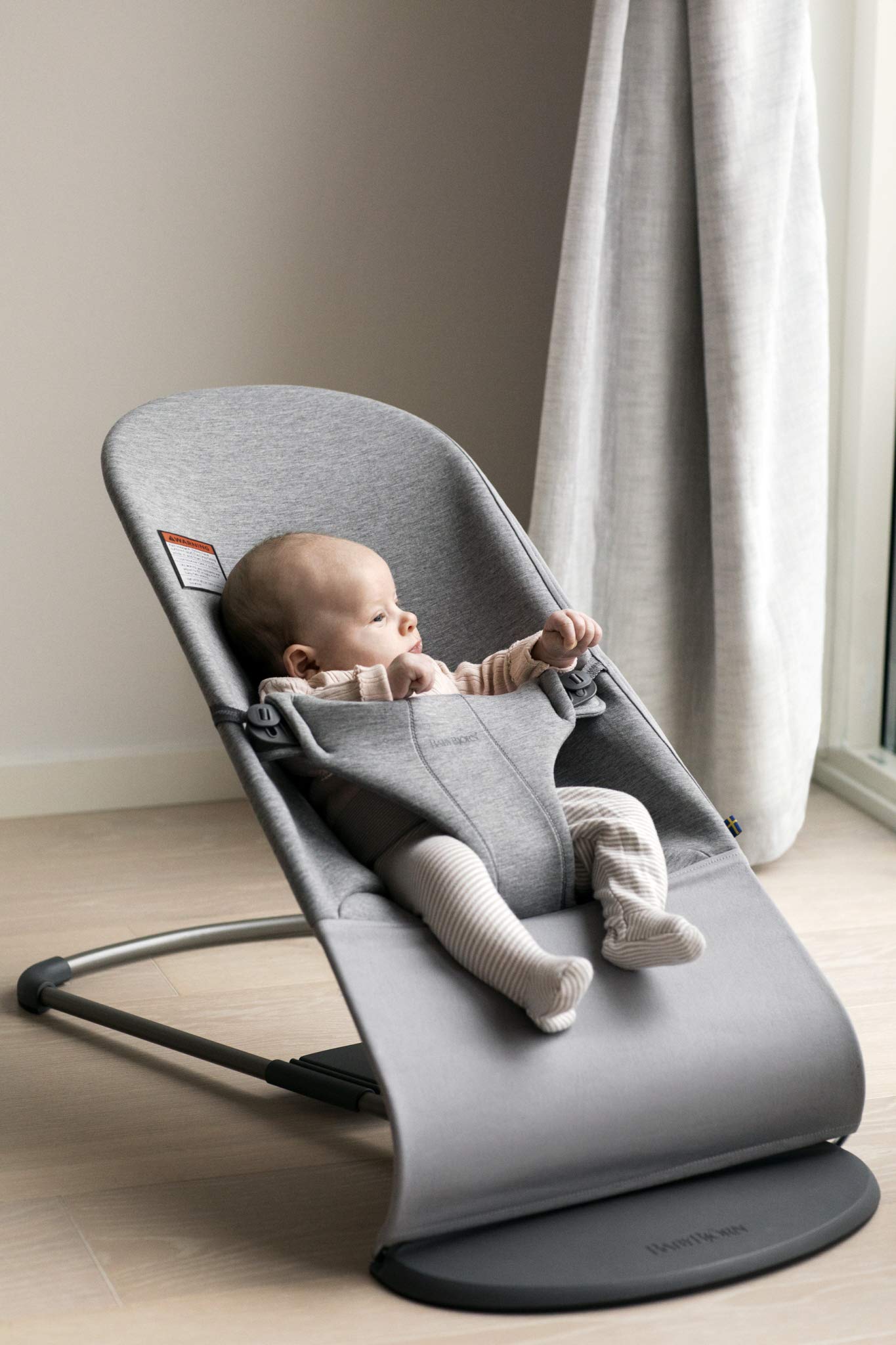 Babybjrn Bouncer Bliss, 3D Jersey, Light Gray