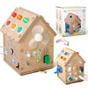 Dinhon Sound and Light Busy House Wooden Montessori Busy Board, Light Switch Games Toddler Sensory Toys Montessori Toys for 3+ Y