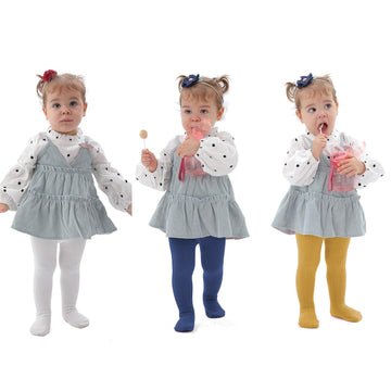 Epeius Baby Tights Thick Seamless Cable Knit Leggings For Infant Girl Solid Cotton Stockings Footed Pants Pantyhose For 3-6 Mont