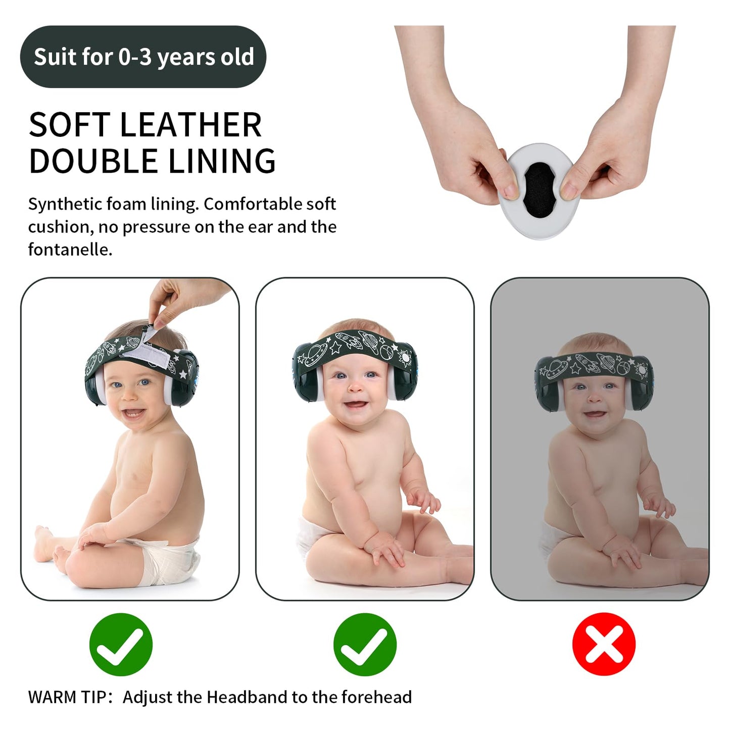 Lysian Baby Noise Reduction Earmuffs - Noise Cancelling Headphone For Infants Hearing Protection From Festival Concerts, Sport,