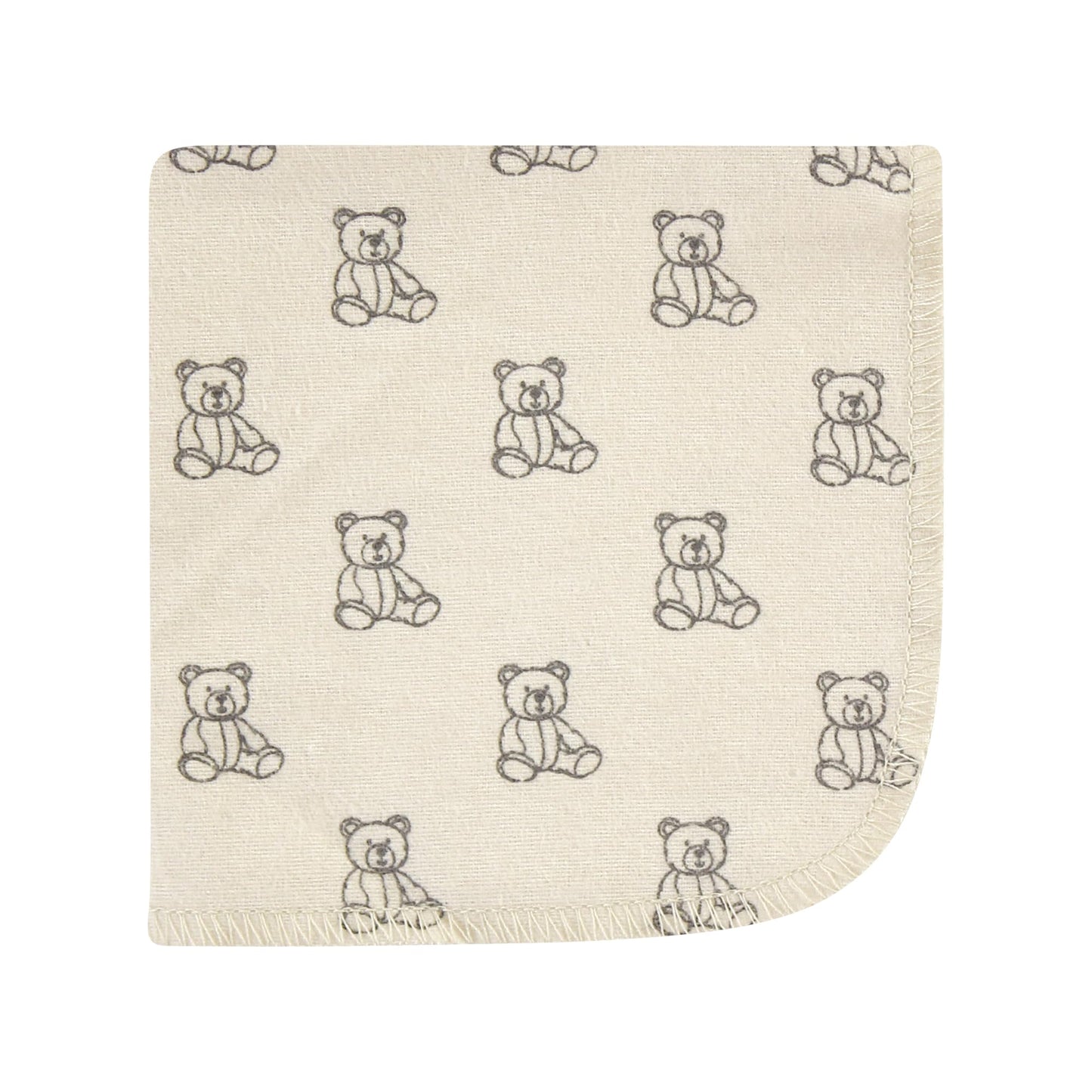 Hudson Baby Unisex Baby Flannel Cotton Washcloths, Teddy Bears 10 Pack, One Size