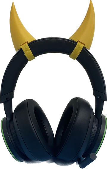 2X Demon Horns For Headset/Cosplay - Made In Usa -16 Colors Combos (Gold)