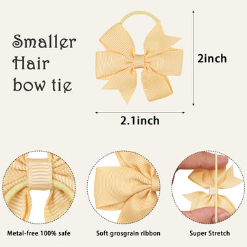 30Pcs 2 Inches Baby Girls Hair Bows Ties Mini Pinwheel Boutique Elastic Hair Rubber Ribbon Hair Band Accessories For Kids Toddle
