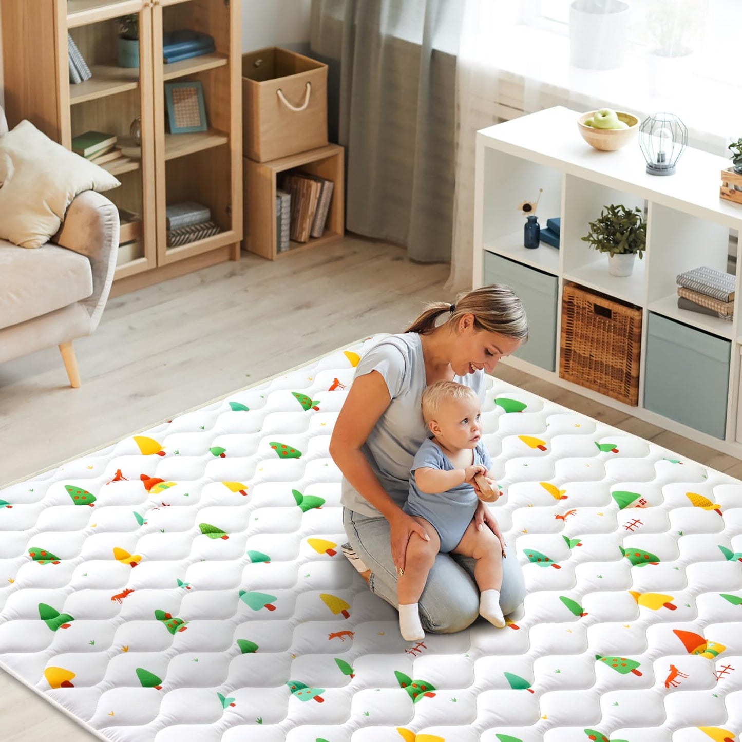 Premium Foam Baby Play Mat 6 Ft X 4 Ft, Extra Large Activity Playmats For Babies,Toddlers, Infants, Soft Thicker Sponge Baby Mat