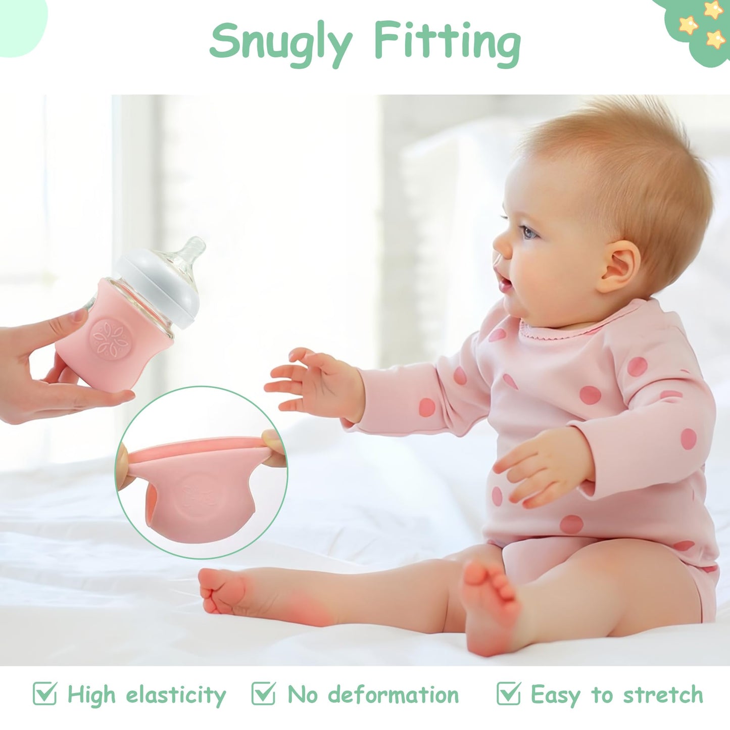 4 Pack Silicone Sleeves For Philips Avent Glass Bottle 4 Oz, Anti Breakage Baby Bottle Holder, Compatible Philips Avent Glass Na