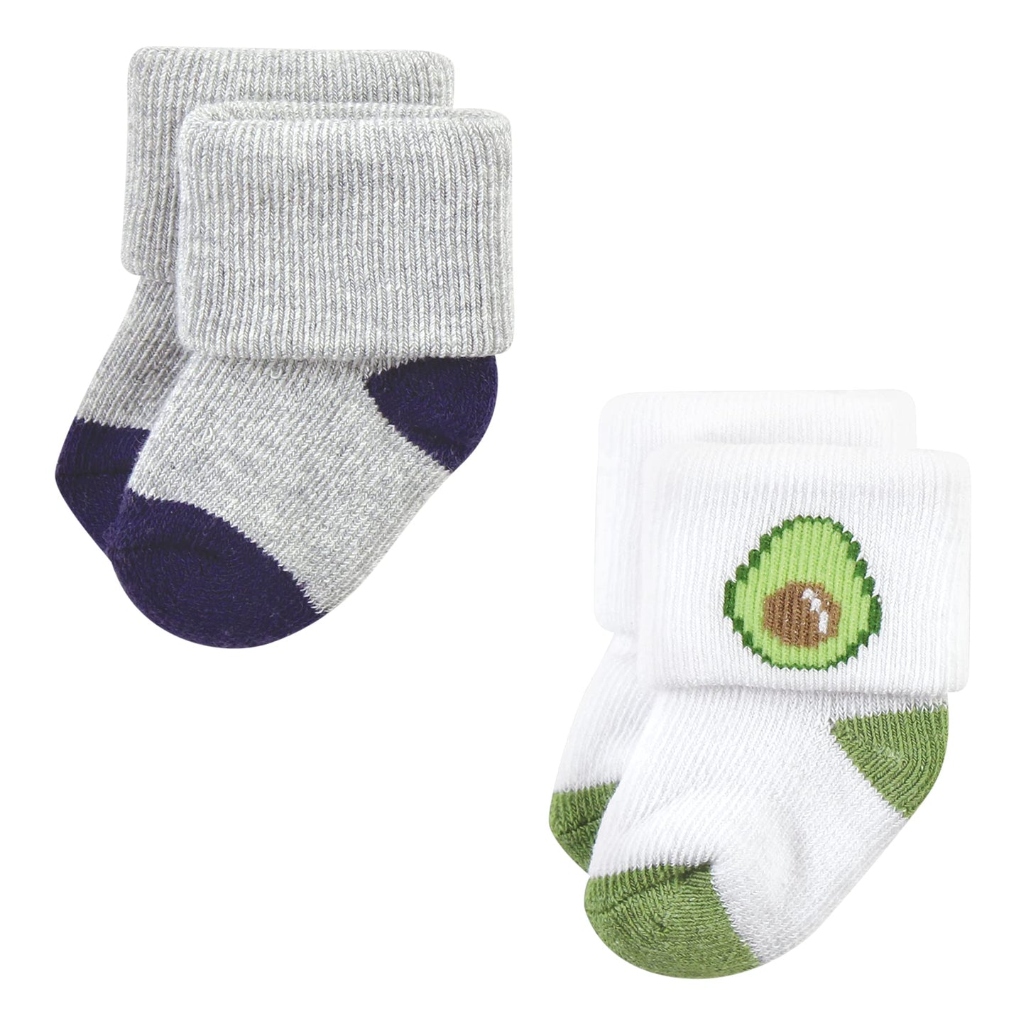 Hudson Baby Unisex Baby Cotton Rich Newborn And Terry Socks, Snacks, 0-6 Months