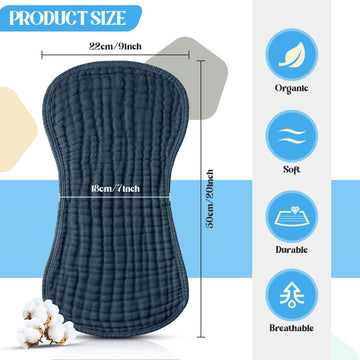 Frienda Muslin Burp Cloths 6 Pack Cotton Large 20''X 9'' Extra Absorbent And Soft Baby Burping Cloth For Baby Boy Girl Unisex(Cu