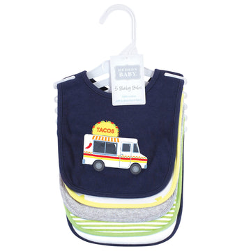 Hudson Baby Unisex Baby Cotton Bibs, Taco Truck, One Size