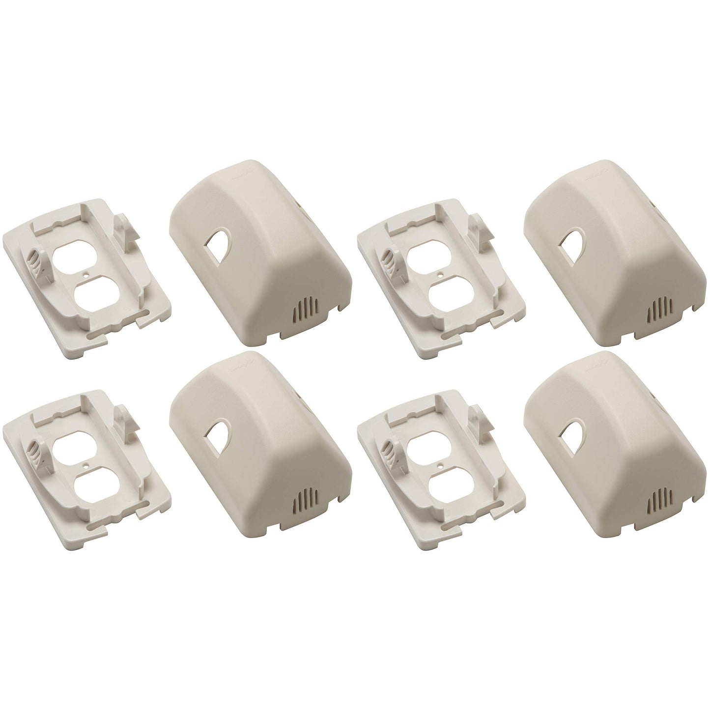 Safety 1St Outlet Cover/Cord Shortner, White, 4Pk
