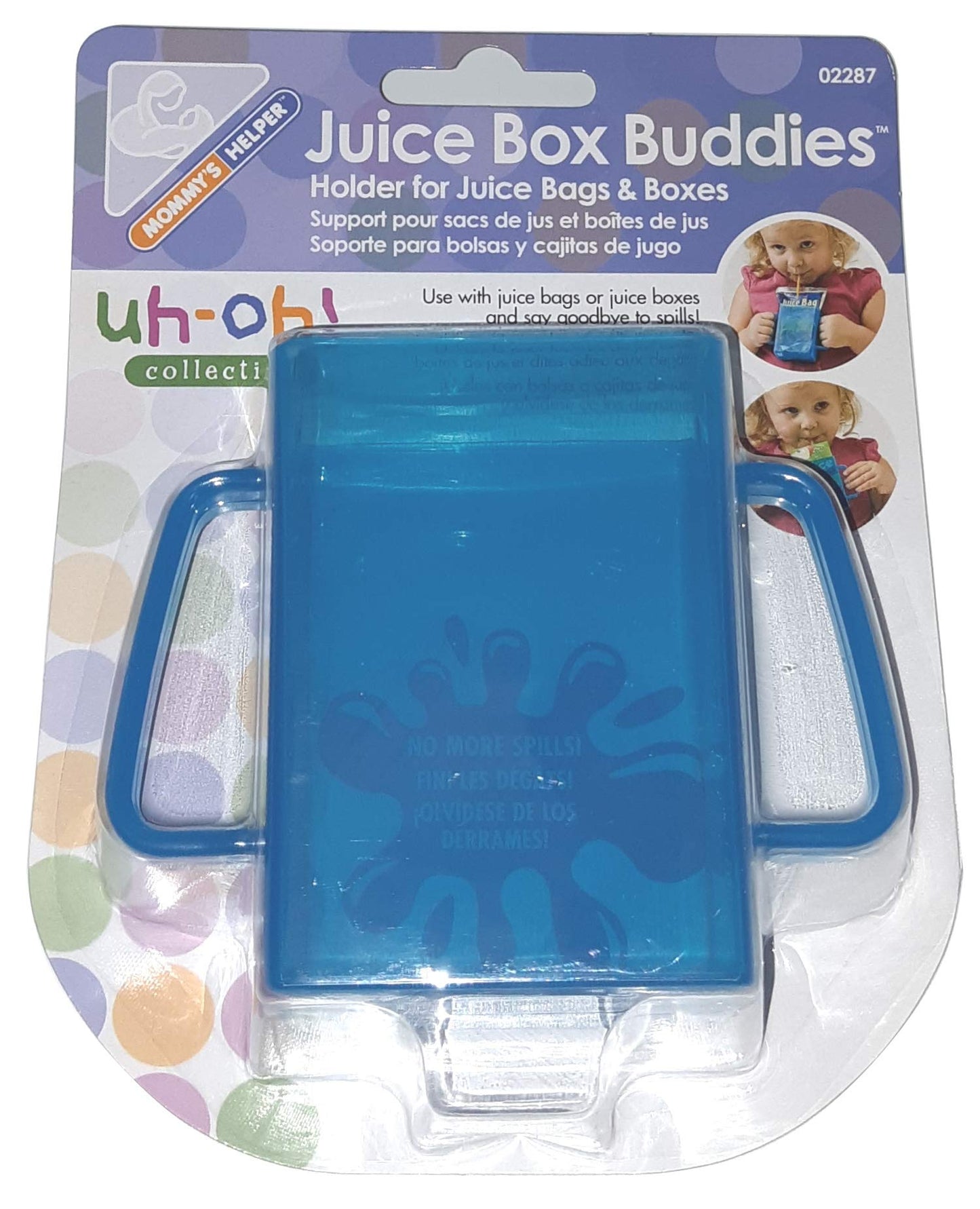 Mommys Helper Juice Box Buddies Holder For Juice Bags And Boxes, Blue, 2-Pack
