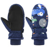 American Trends Toddler Winter Mittens Waterproof Boy Ski Gloves Warm Fleece Snow Mitten For Baby Boy Girl Cold Weather Navy Gre