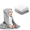 Arnzion Baby Hooded Towels For Babies And Toddlers, Muslin Baby Bath Towel Soft And Absorbency For Boys (L Grey White 2)