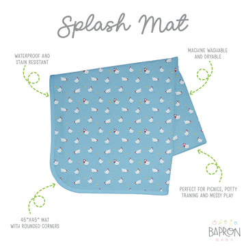 Bapronbaby Little Chickies Splash Mat - Waterproof Catch-All For Under High Chairs, Floors, Tables, Playtime Or Arts & Crafts -