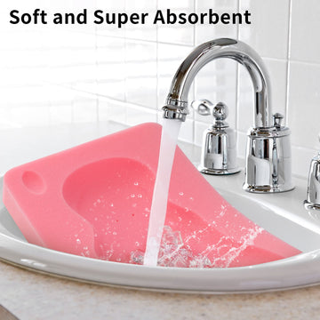 Kecuco Baby Bath Cushion, Baby Bath Sponge For Bathing Infant Bath Mat Newborn Bath Baby Essentials - Excellent Foam Odor Free (