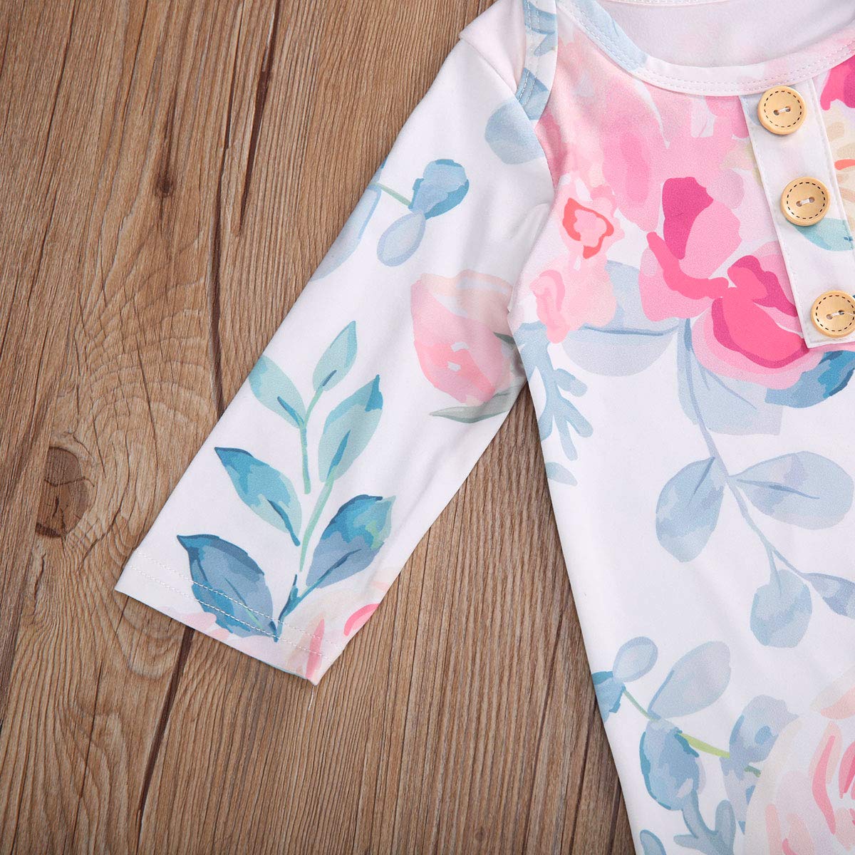 Infant Newborn Baby Girls Floral Sleep Gown Headband Sleepwear Romper Sleeping Bags Outfits (Floral&Pink, 0-3 Months)