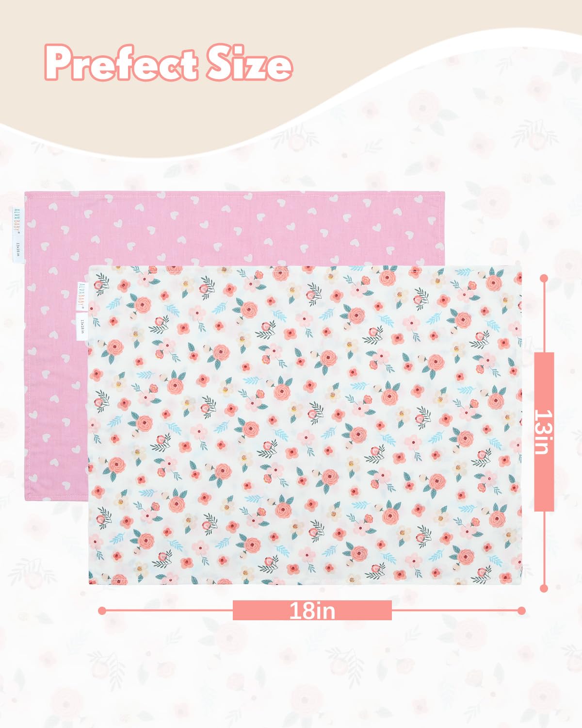 Alvababy Toddler Pillowcases 2 Pack Organic Cotton Kids Pillow Cover Fit 13'X 18' Or 12'X17' Envelope For Girl Boy Sleepy Tr