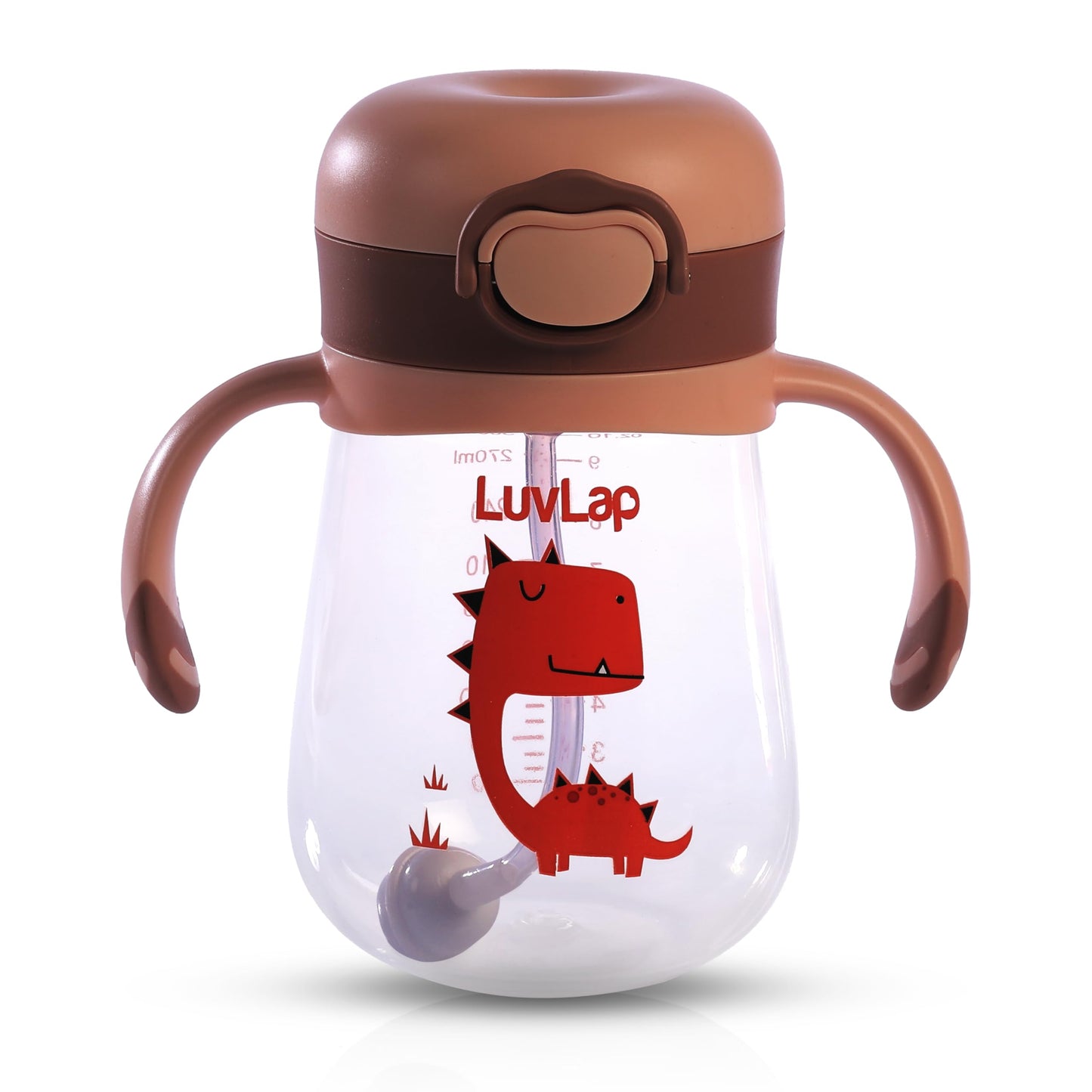 Luvlap Kids Bite Resistant Soft Silicone Straw Sipper Cup With Handle, With Weighted Straw, Sippy Cup With Anti Spill Lock, Bpa