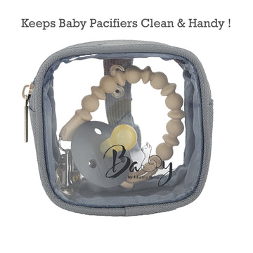 Llama Bella 5 Piece Diaper Bag Organizer Pouch Set, Clear With Straps And Pacifier Case