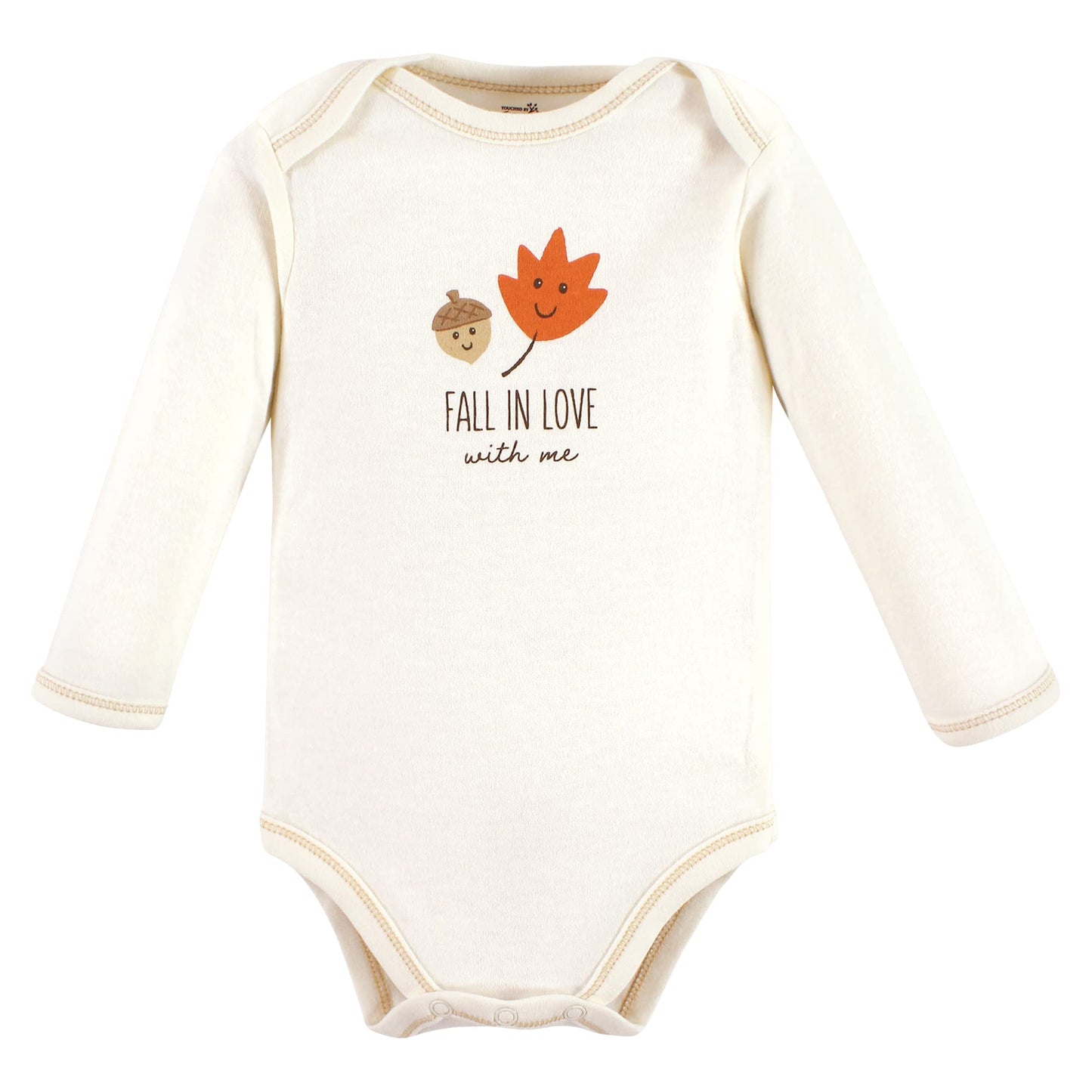 Touched By Nature Unisex Baby Organic Cotton Long-Sleeve Bodysuits, Fall Food, 6-9 Months