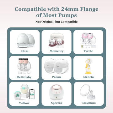 Flange Insert 10Pcs 13/15/17/19/21Mm For 24Mm Flanges/Shields Of Most Breast Pumps,Essential Flange Sizing Kit For Breast Pump R