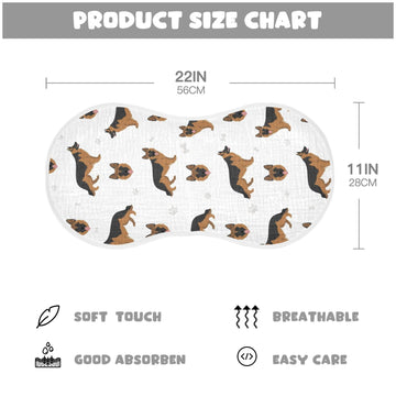 Yyzzh German Shepherd Dog Muslin Burp Cloths For Baby 2 Pack Soft 100% Cotton Baby Washcloths Bibs For Boy Girl