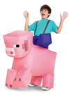 Pig Ride On Minecraft Kids Inflating Costume Jumpsuit With Fan, Up To Size (7-8)