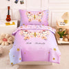 Perfemet Pink Girls Toddler Bedding Set 4 Piece Floral Butterfly Printed Toddler Comforter Set With Sheets Soft Lightweight Tie