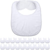 Geyoga 20 Pieces Sublimation Blanks White Bibs For Baby Decorating Washable Reusable Fabric Bibs (White)