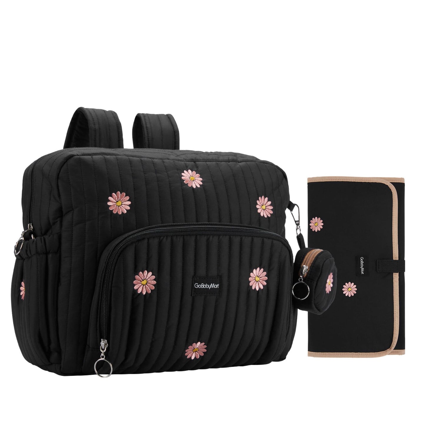 GOBABYMART Diaper Bag Backpack, Medium Maternity baby bag & Changing Pad, Insulated Pockets, Stroller Straps & Pacifier Case (Me