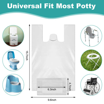 Reallnaive 120 Pcs Travel Potty Bags Liners Bedside Commode Liners With Absorbent Pads Disposable Potty Portable Training Bags F