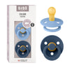 Bibs Colour Baby Pacifier 2-Pack | Made In Denmark | Bpa Free Dummy Soother, Round Nipple. Natural Rubber Latex, Size 1 (0-6 Mon