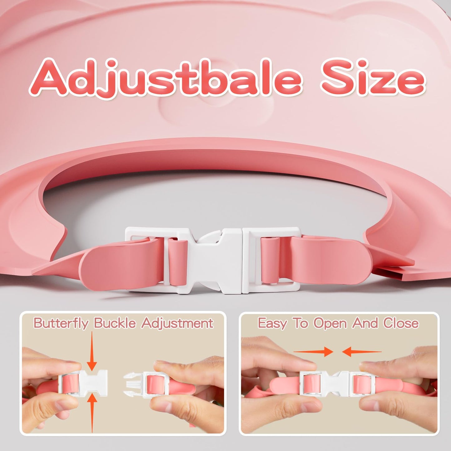 Lonlown Baby Shower Cap,Adjustable Kids Shower Cap For 1-10 Years Old Boy Girl Soft Shower Cap For Kids,Toddler Shower Cap Prote