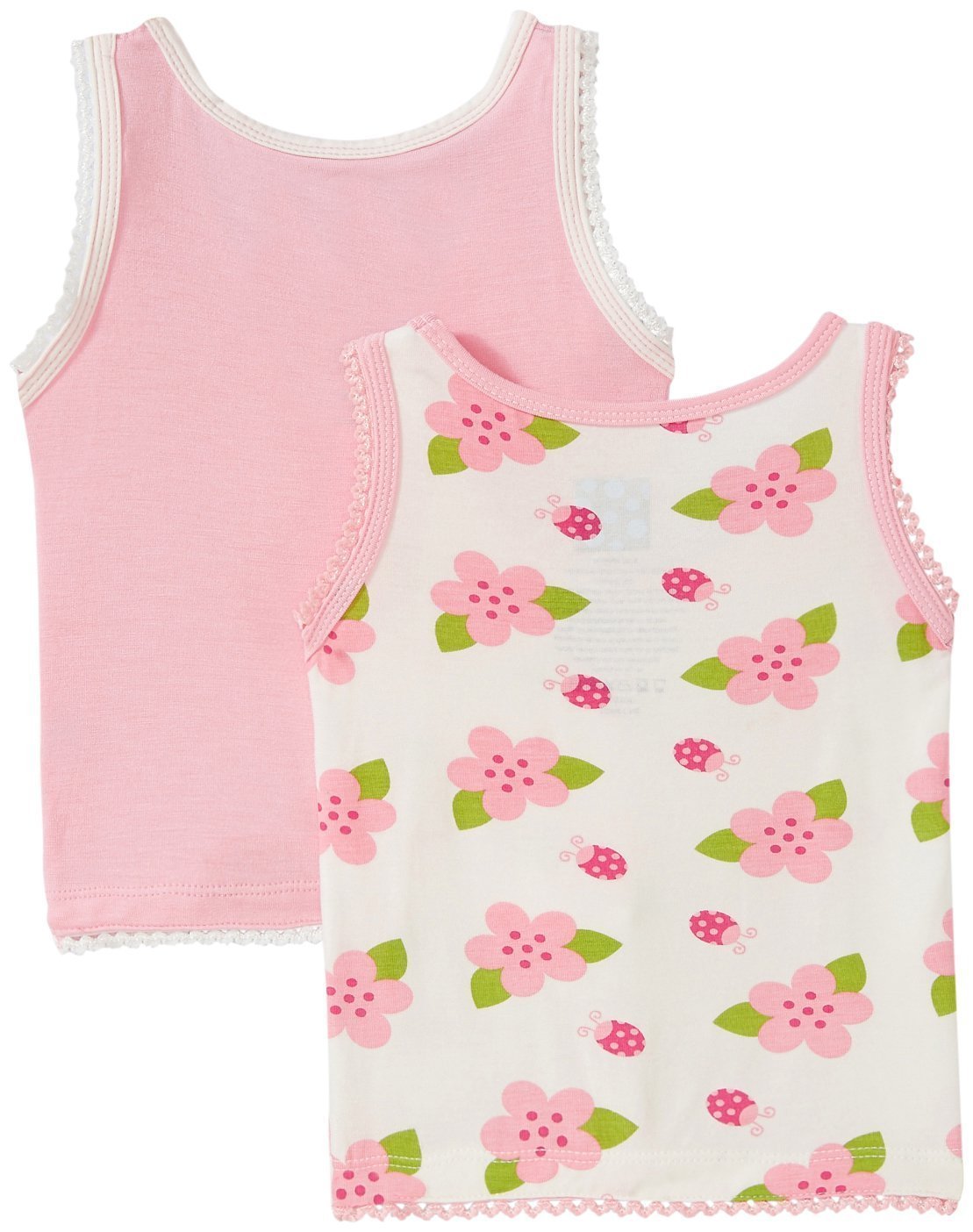 Kickee Pants Baby Girls' Scalloped Edge Tank Set Prd-Kptks491S16D2-Lnatnlb, Lotus/Natural Ladybug, 6-12 Months