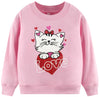 Akyzic Cat Sweatshirt For Girls Long Sleeve Crewneck Heart Print Shirt Toddler Valentines Day Outfit Love Tops Kids Heart Sweate